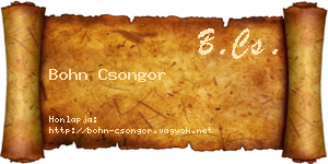 Bohn Csongor névjegykártya
